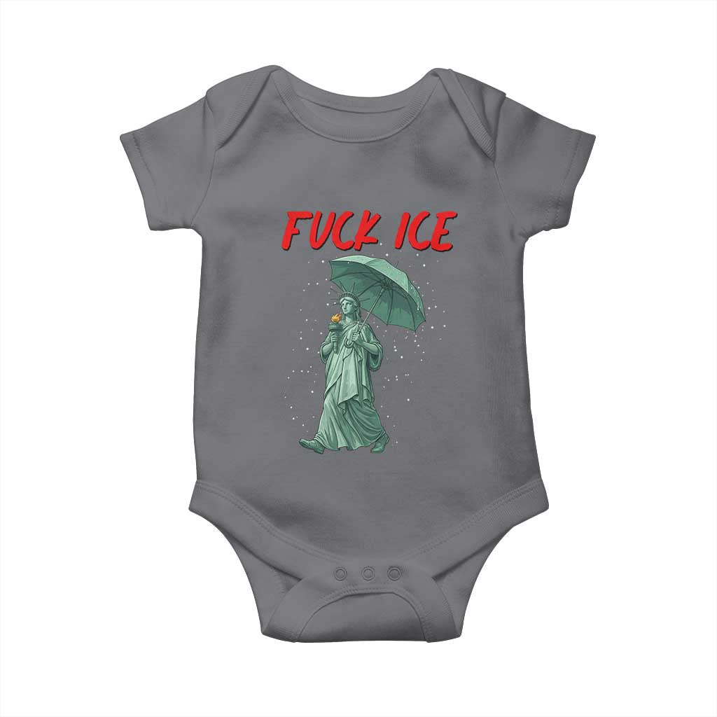 Statue of Liberty Crying Anti ICE Protest Meme Baby Onesie TS14 Charcoal Print Your Wear