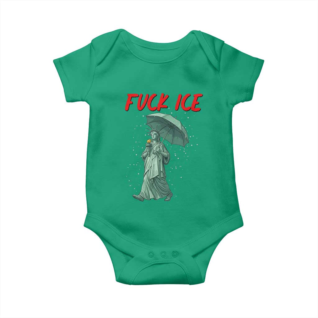 Statue of Liberty Crying Anti ICE Protest Meme Baby Onesie TS14 Irish Green Print Your Wear