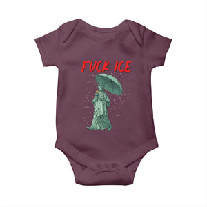 Statue of Liberty Crying Anti ICE Protest Meme Baby Onesie TS14 Maroon Print Your Wear