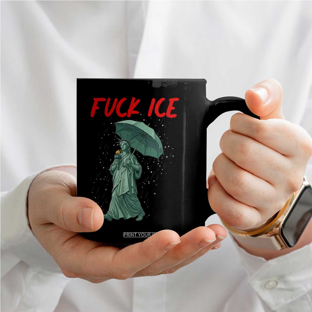 Statue of Liberty Crying Anti ICE Protest Meme Coffee Mug TS14 Print Your Wear