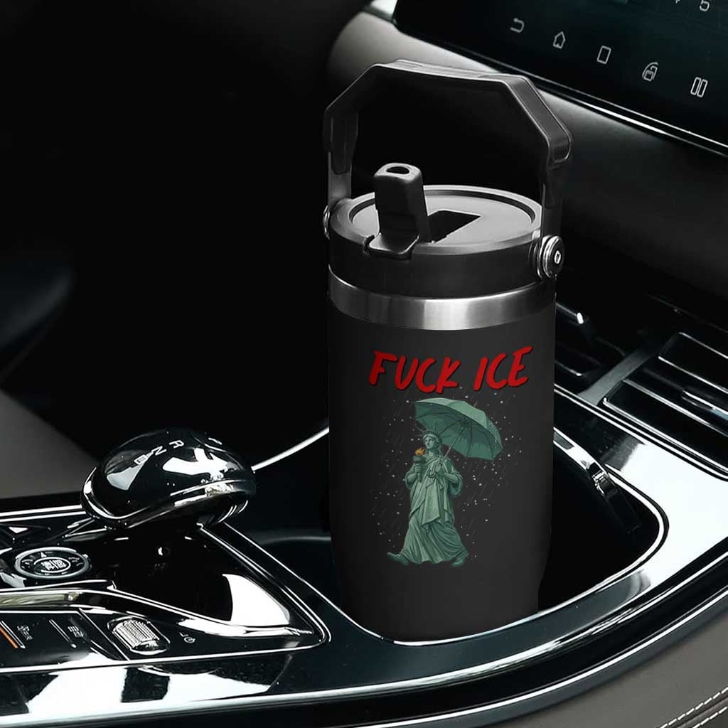 Statue of Liberty Crying Anti ICE Protest Meme Flip Straw Tumbler TS14 Print Your Wear