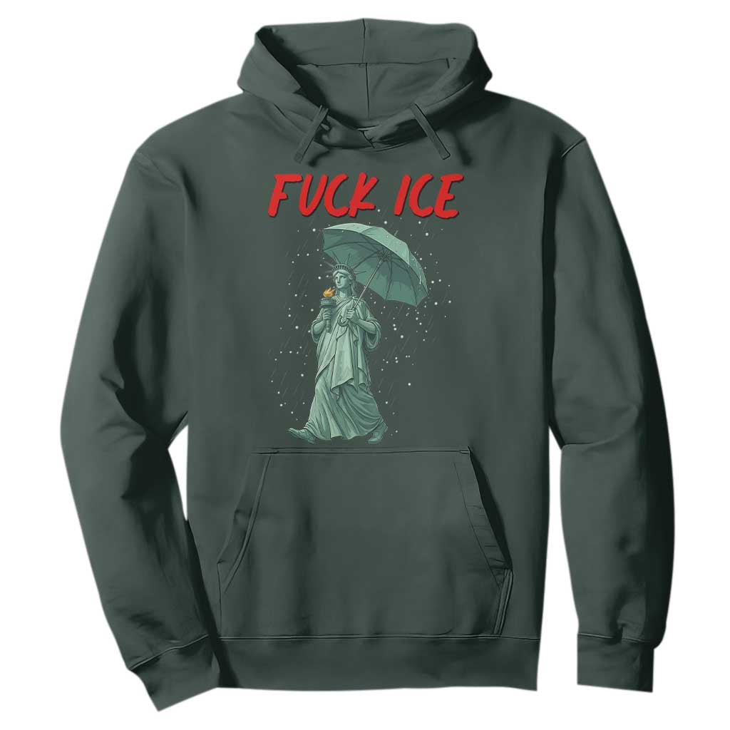 Statue of Liberty Crying Anti ICE Protest Meme Hoodie TS14 Dark Forest Green Print Your Wear