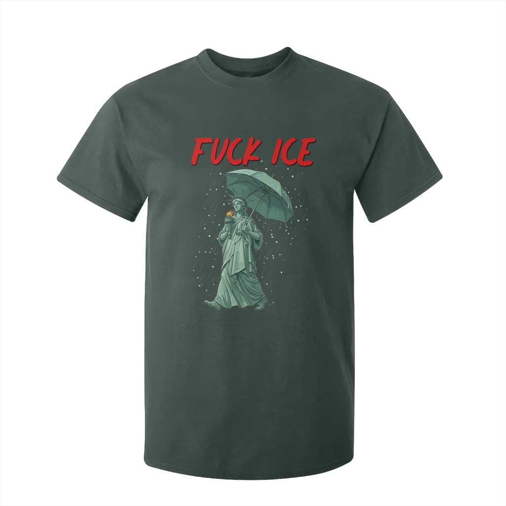 Statue of Liberty Crying Anti ICE Protest Meme T Shirt For Kid TS14 Dark Forest Green Print Your Wear