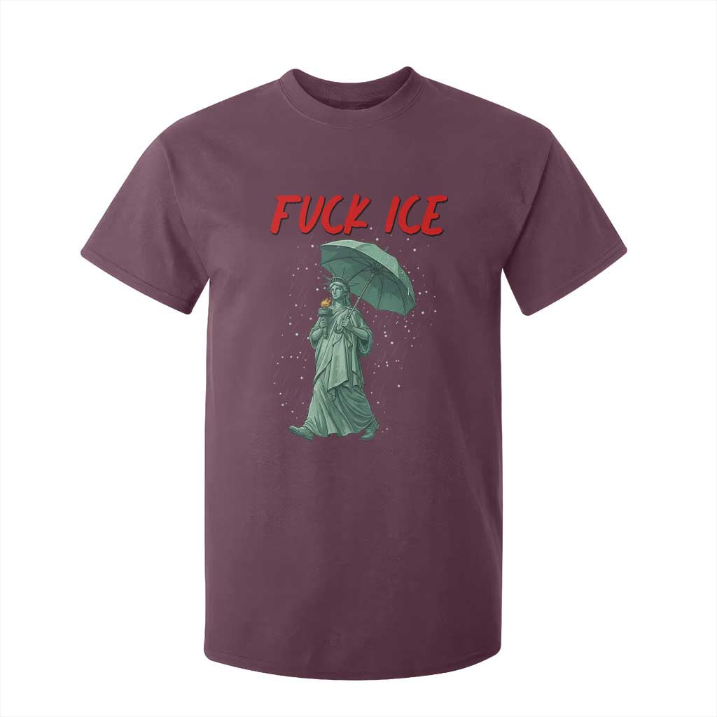 Statue of Liberty Crying Anti ICE Protest Meme T Shirt For Kid TS14 Maroon Print Your Wear
