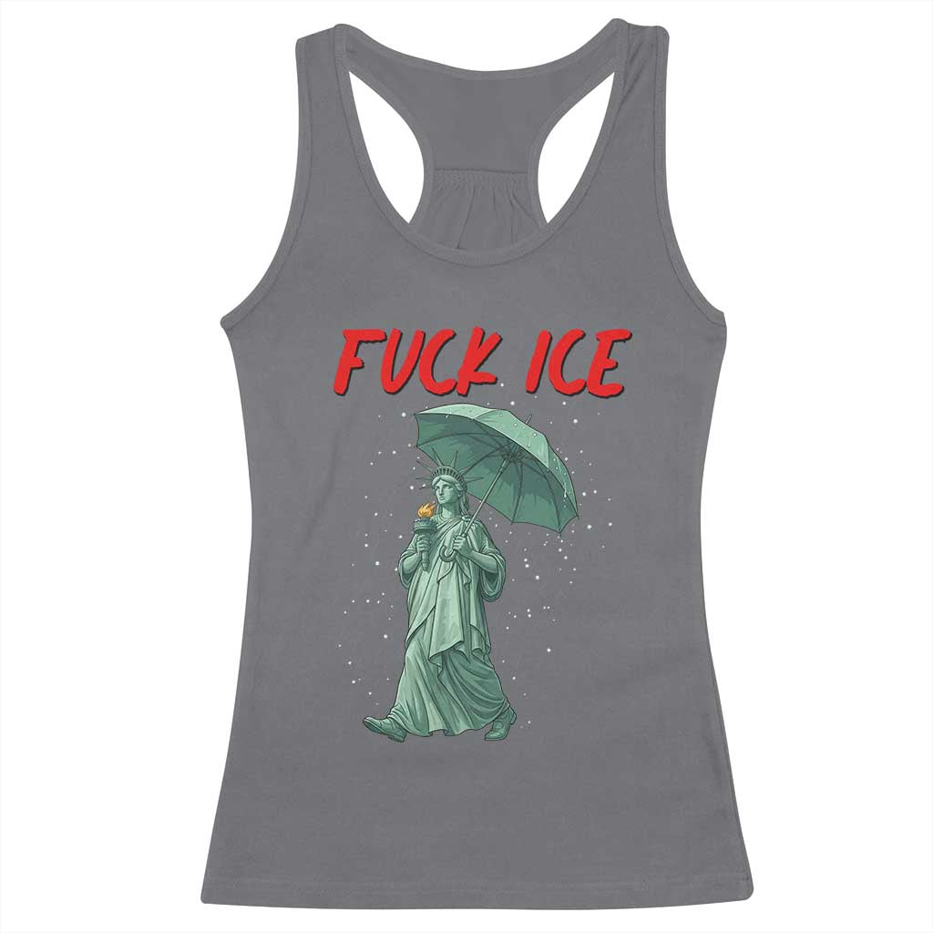 Statue of Liberty Crying Anti ICE Protest Meme Racerback Tank Top TS14 Charcoal Print Your Wear