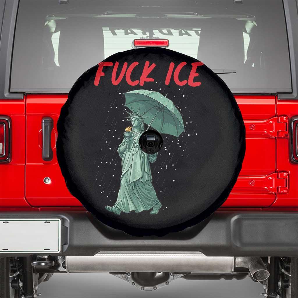 Statue of Liberty Crying Anti ICE Protest Meme Spare Tire Cover TS14 Black Print Your Wear