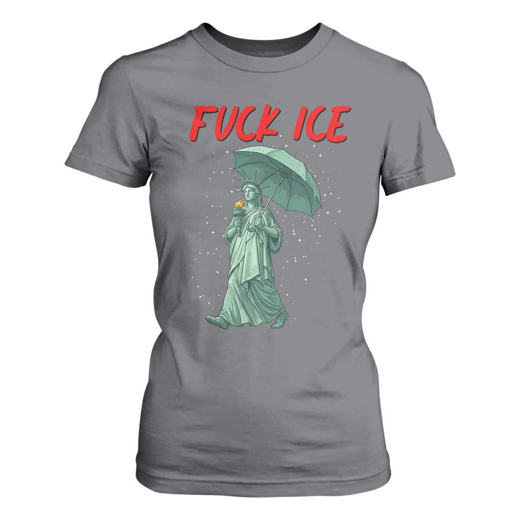 Statue of Liberty Crying Anti ICE Protest Meme T Shirt For Women TS14 Charcoal Print Your Wear