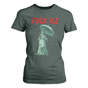 Statue of Liberty Crying Anti ICE Protest Meme T Shirt For Women TS14 Dark Forest Green Print Your Wear