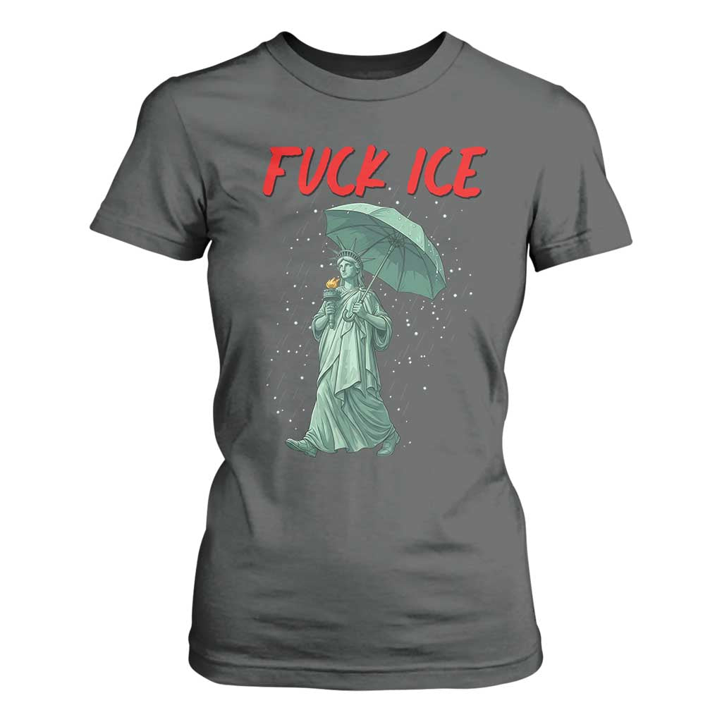 Statue of Liberty Crying Anti ICE Protest Meme T Shirt For Women TS14 Dark Heather Print Your Wear