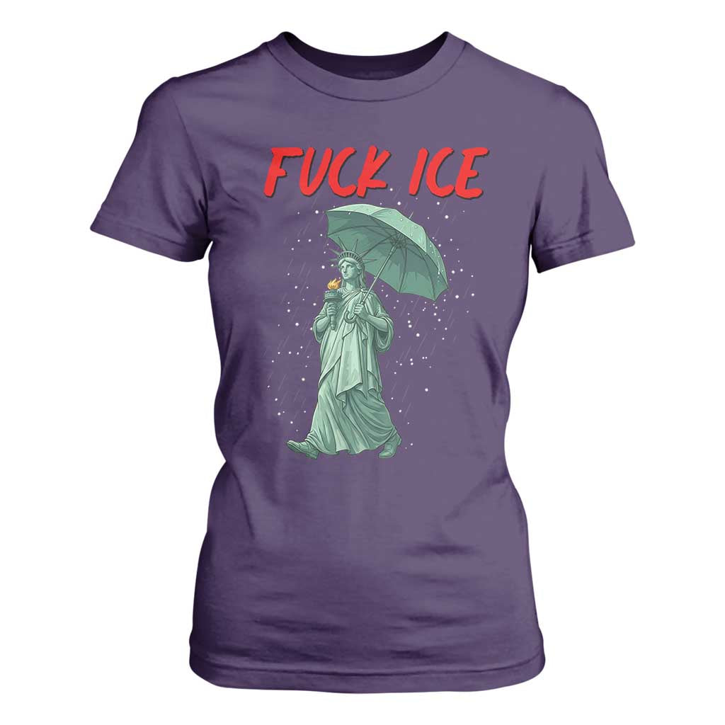 Statue of Liberty Crying Anti ICE Protest Meme T Shirt For Women TS14 Purple Print Your Wear