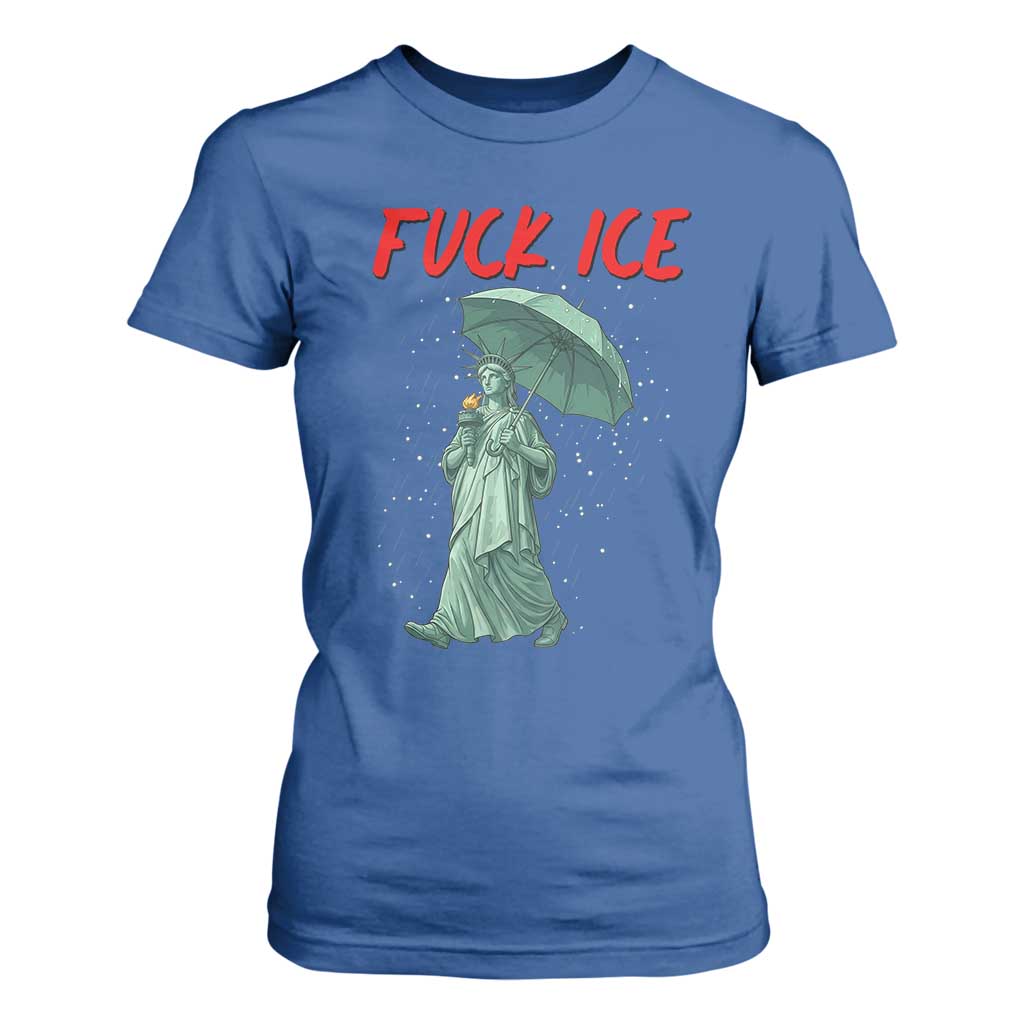 Statue of Liberty Crying Anti ICE Protest Meme T Shirt For Women TS14 Royal Blue Print Your Wear