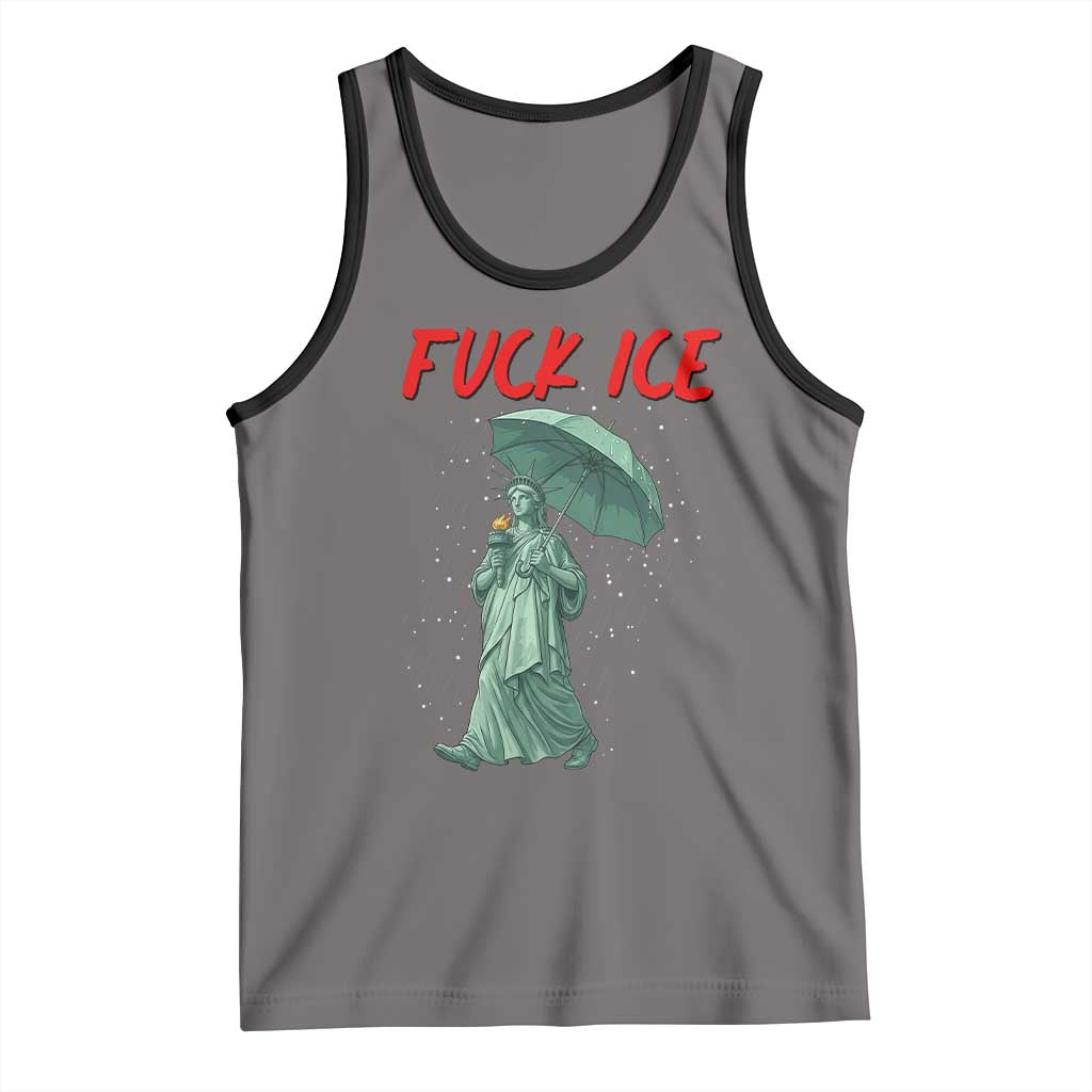 Statue of Liberty Crying Anti ICE Protest Meme Tank Top TS14 Deep Heather Black Print Your Wear