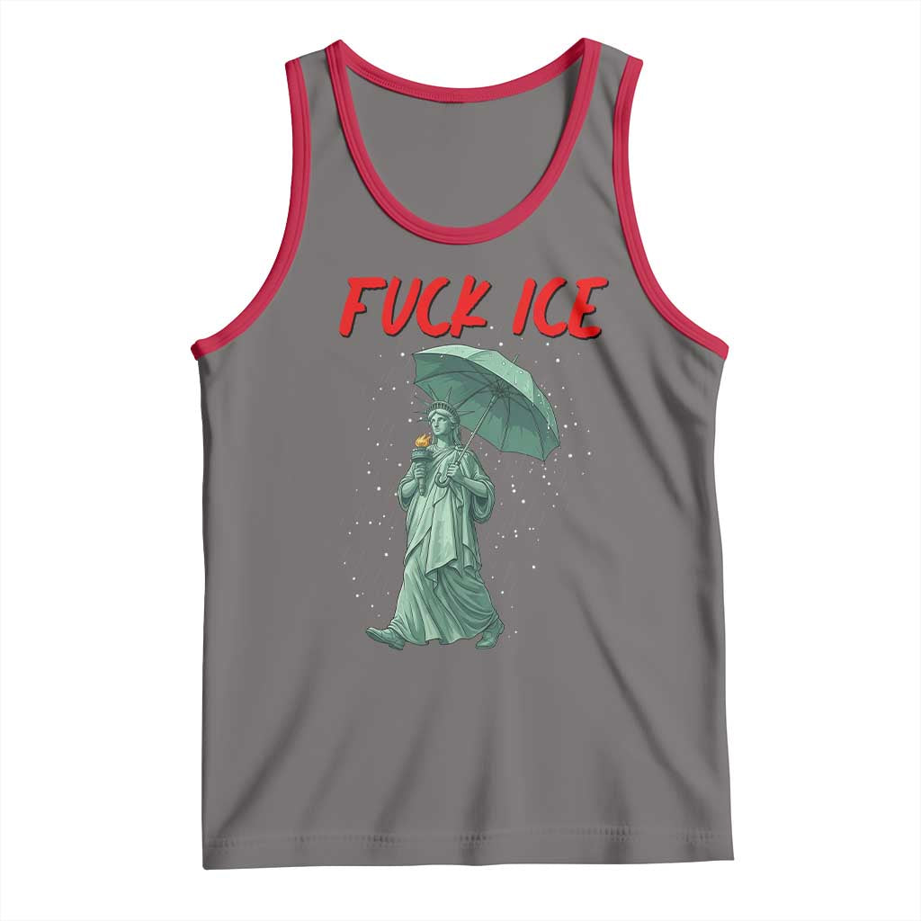 Statue of Liberty Crying Anti ICE Protest Meme Tank Top TS14 Deep Heather Red Print Your Wear