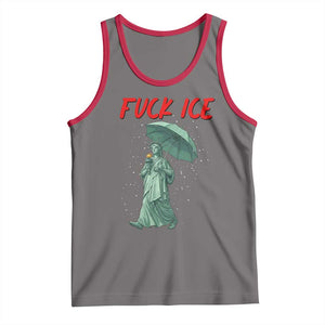 Statue of Liberty Crying Anti ICE Protest Meme Tank Top TS14 Deep Heather Red Print Your Wear