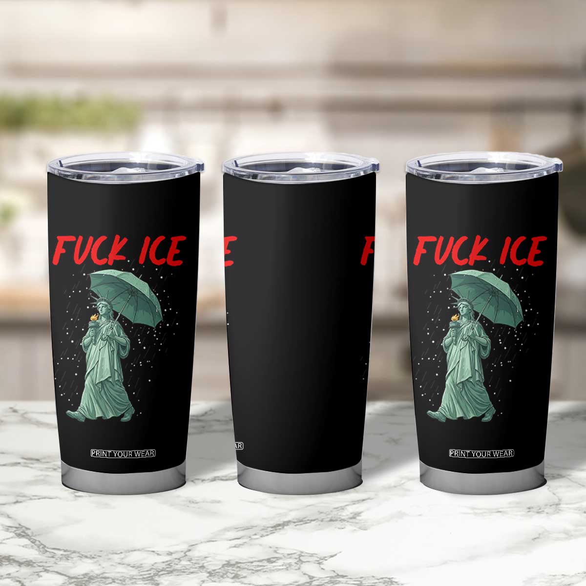 Statue of Liberty Crying Anti ICE Protest Meme Tumbler Cup TS14 Print Your Wear