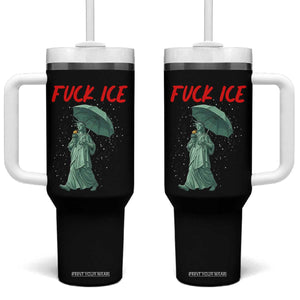 Statue of Liberty Crying Anti ICE Protest Meme Tumbler With Handle TS14 One Size: 40 oz Black Print Your Wear