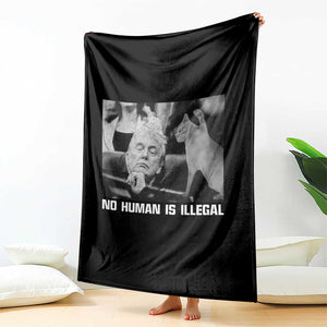 No Human Is Illegal Throw Blanket Funny Cat Anti ICE Meme TS14 Print Your Wear