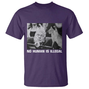 No Human Is Illegal T Shirt Funny Cat Anti ICE Meme TS14 Purple Print Your Wear