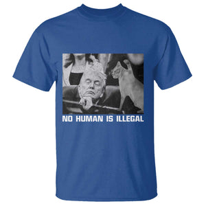 No Human Is Illegal T Shirt Funny Cat Anti ICE Meme TS14 Royal Blue Print Your Wear