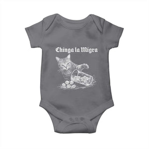 Funny Cat Anti ICE Meme Baby Onesie TS14 Charcoal Print Your Wear