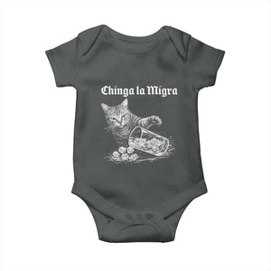 Funny Cat Anti ICE Meme Baby Onesie TS14 Dark Heather Print Your Wear