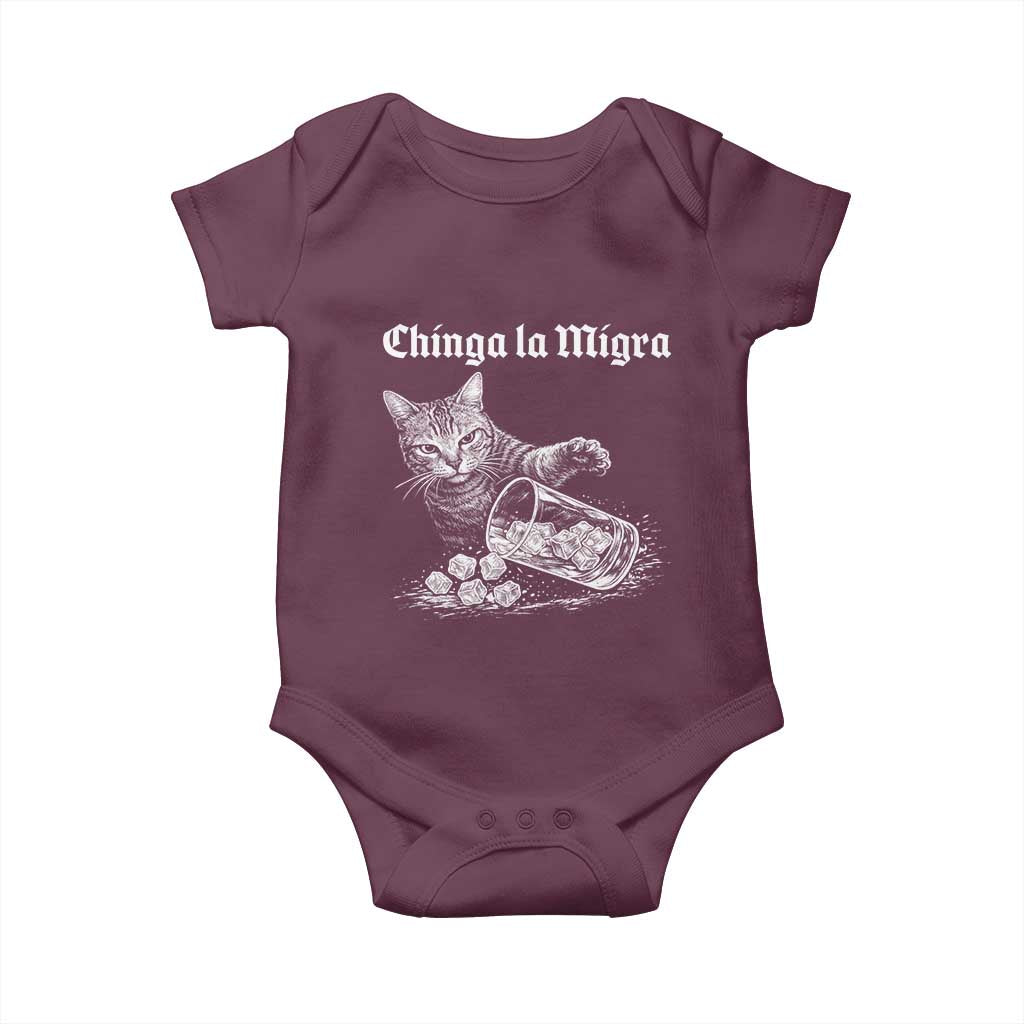 Funny Cat Anti ICE Meme Baby Onesie TS14 Maroon Print Your Wear