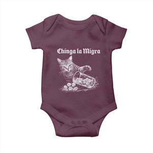 Funny Cat Anti ICE Meme Baby Onesie TS14 Maroon Print Your Wear