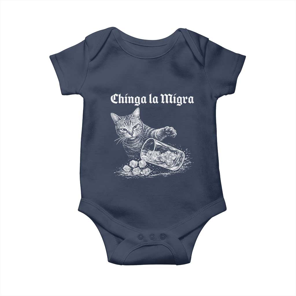 Funny Cat Anti ICE Meme Baby Onesie TS14 Navy Print Your Wear