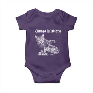 Funny Cat Anti ICE Meme Baby Onesie TS14 Purple Print Your Wear