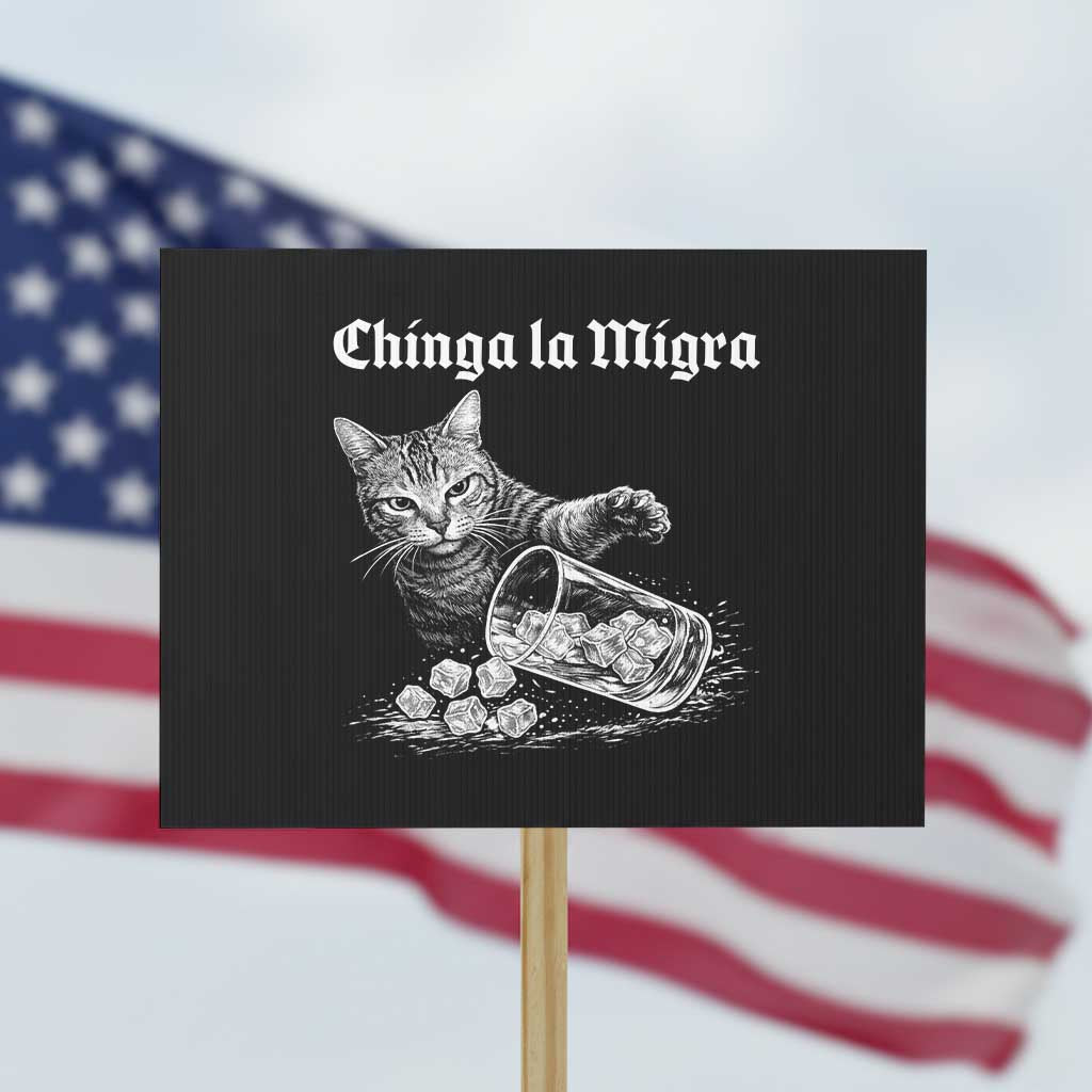 Funny Cat Anti ICE Meme Protest Sign TS14 Horizontal 18