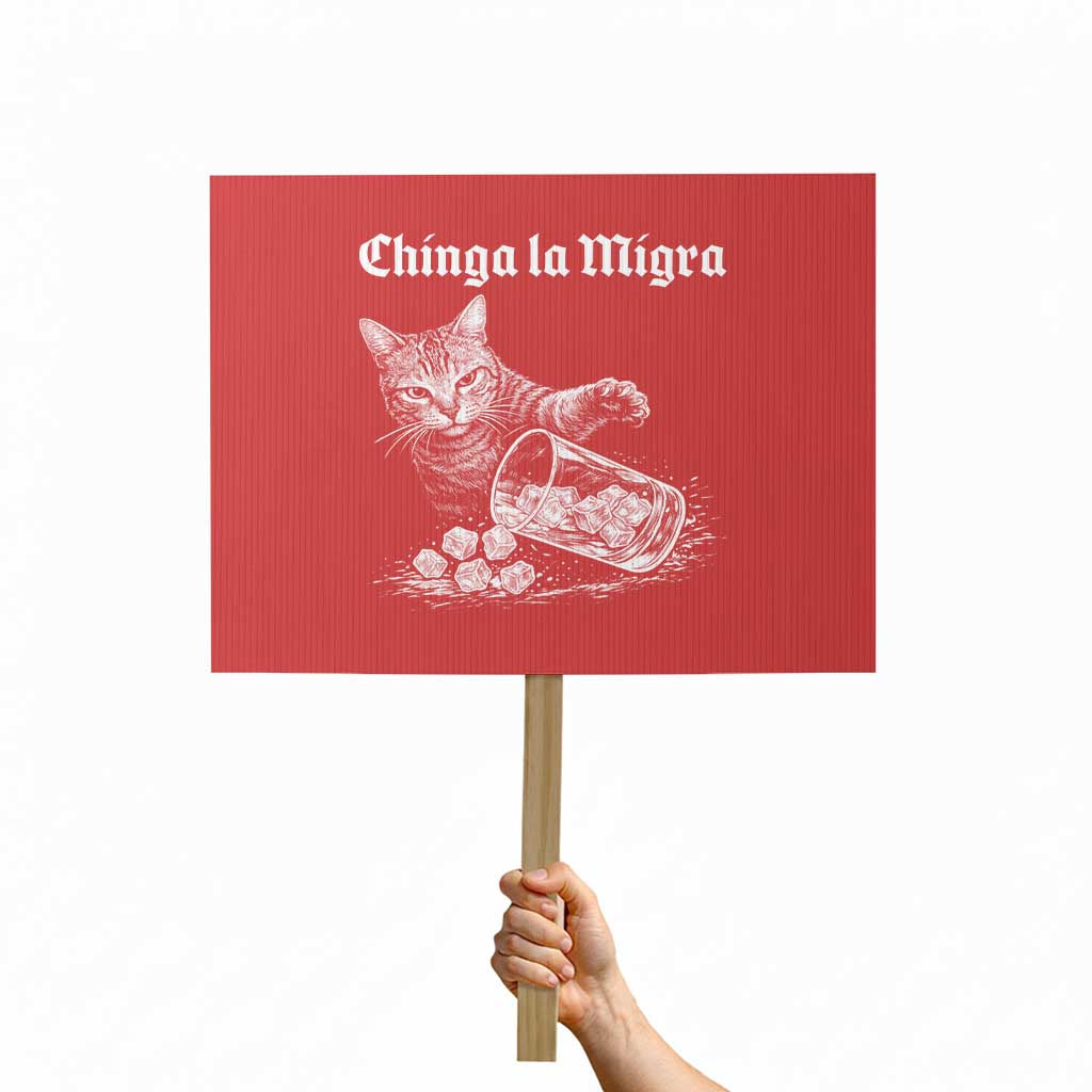 Funny Cat Anti ICE Meme Protest Sign TS14 Horizontal 18