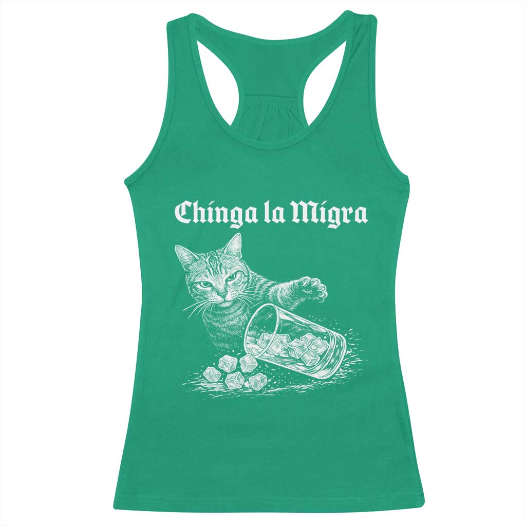 Funny Cat Anti ICE Meme Racerback Tank Top TS14 Irish Green Print Your Wear