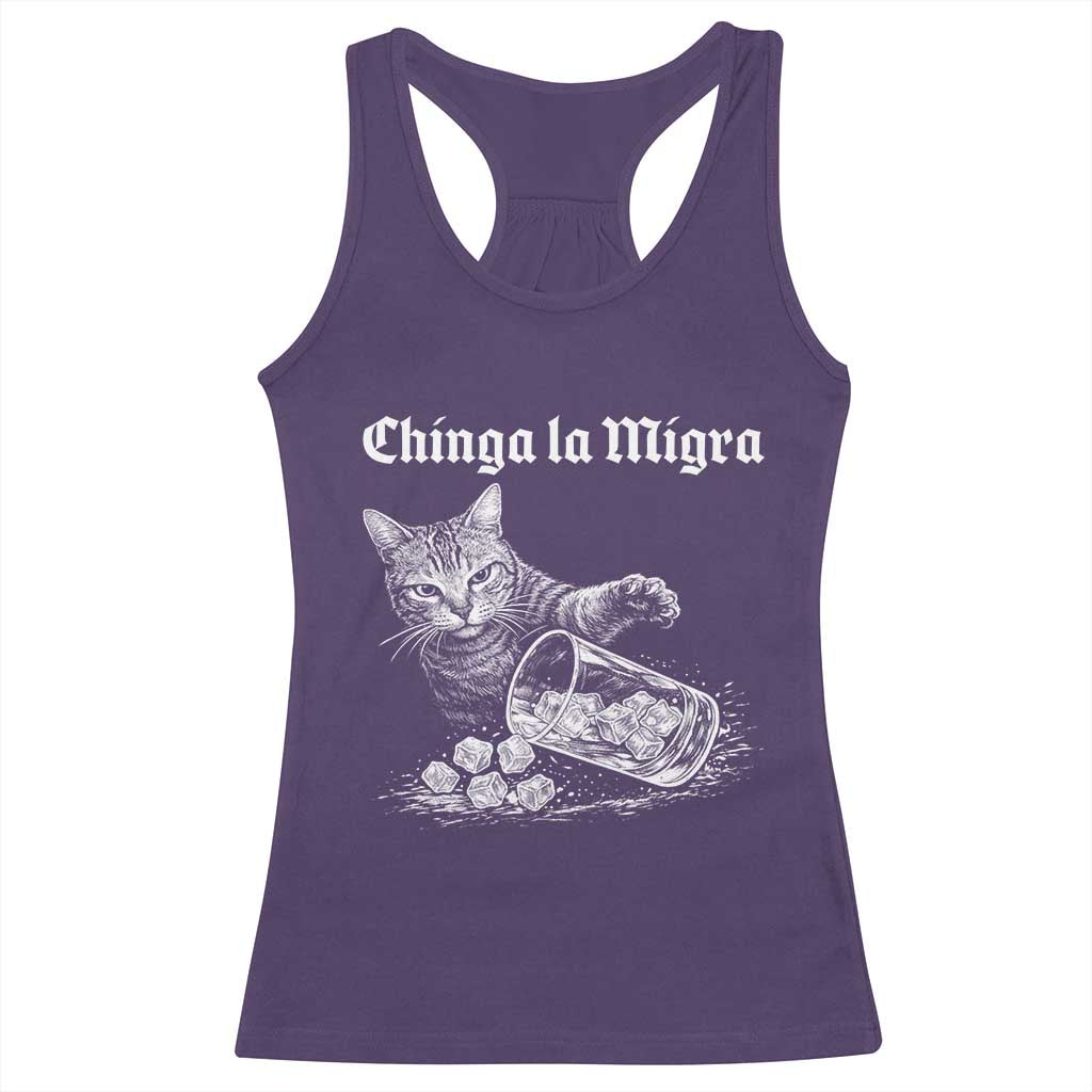 Funny Cat Anti ICE Meme Racerback Tank Top TS14 Purple Print Your Wear
