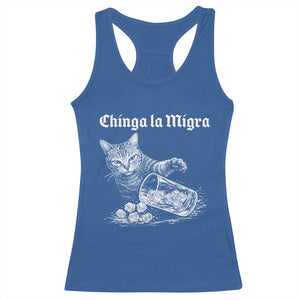 Funny Cat Anti ICE Meme Racerback Tank Top TS14 Royal Blue Print Your Wear