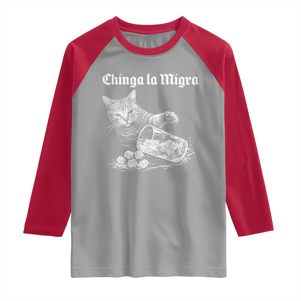 Funny Cat Anti ICE Meme Raglan Shirt TS14 Sport Gray Red Print Your Wear