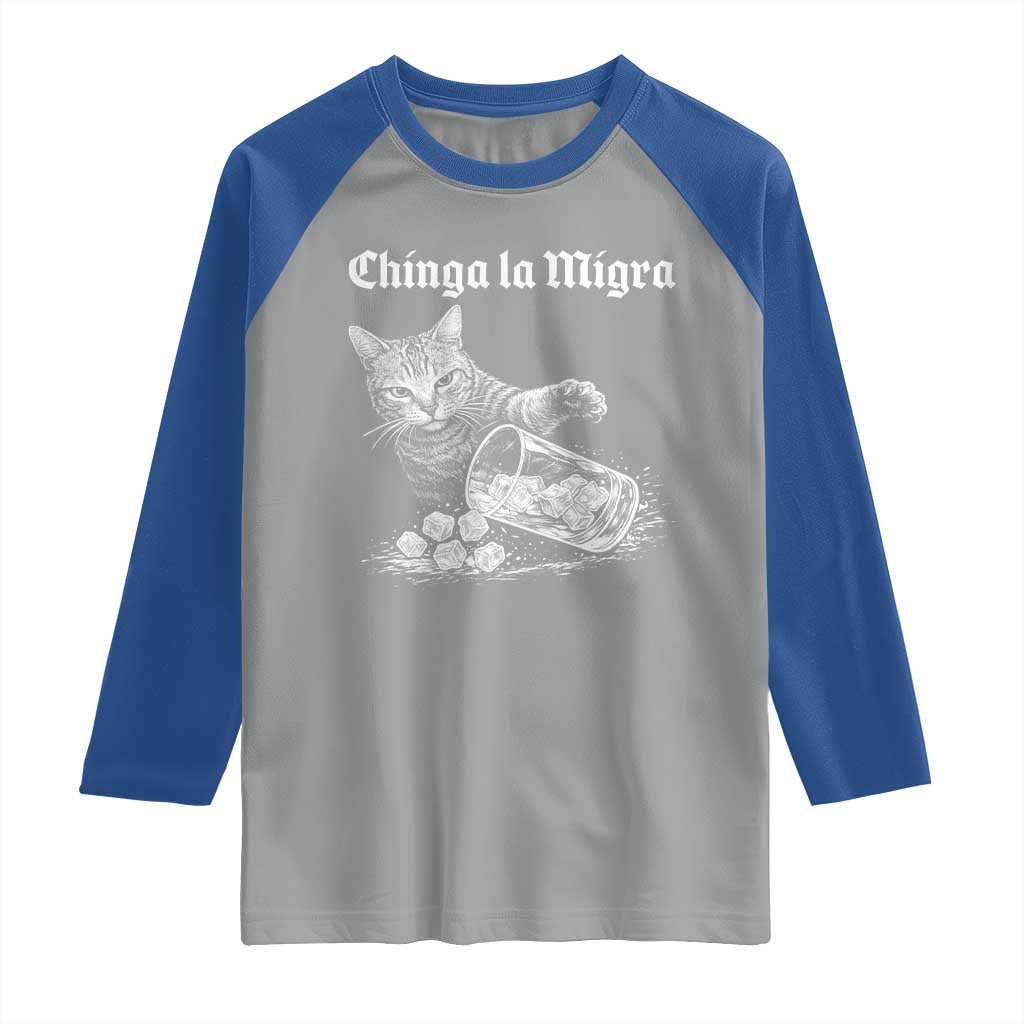 Funny Cat Anti ICE Meme Raglan Shirt TS14 Sport Gray Royal Print Your Wear