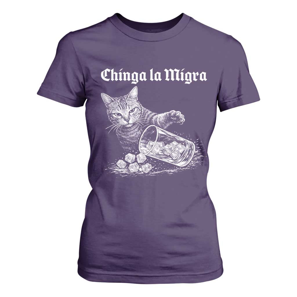 Funny Cat Anti ICE Meme T Shirt For Women TS14 Purple Print Your Wear