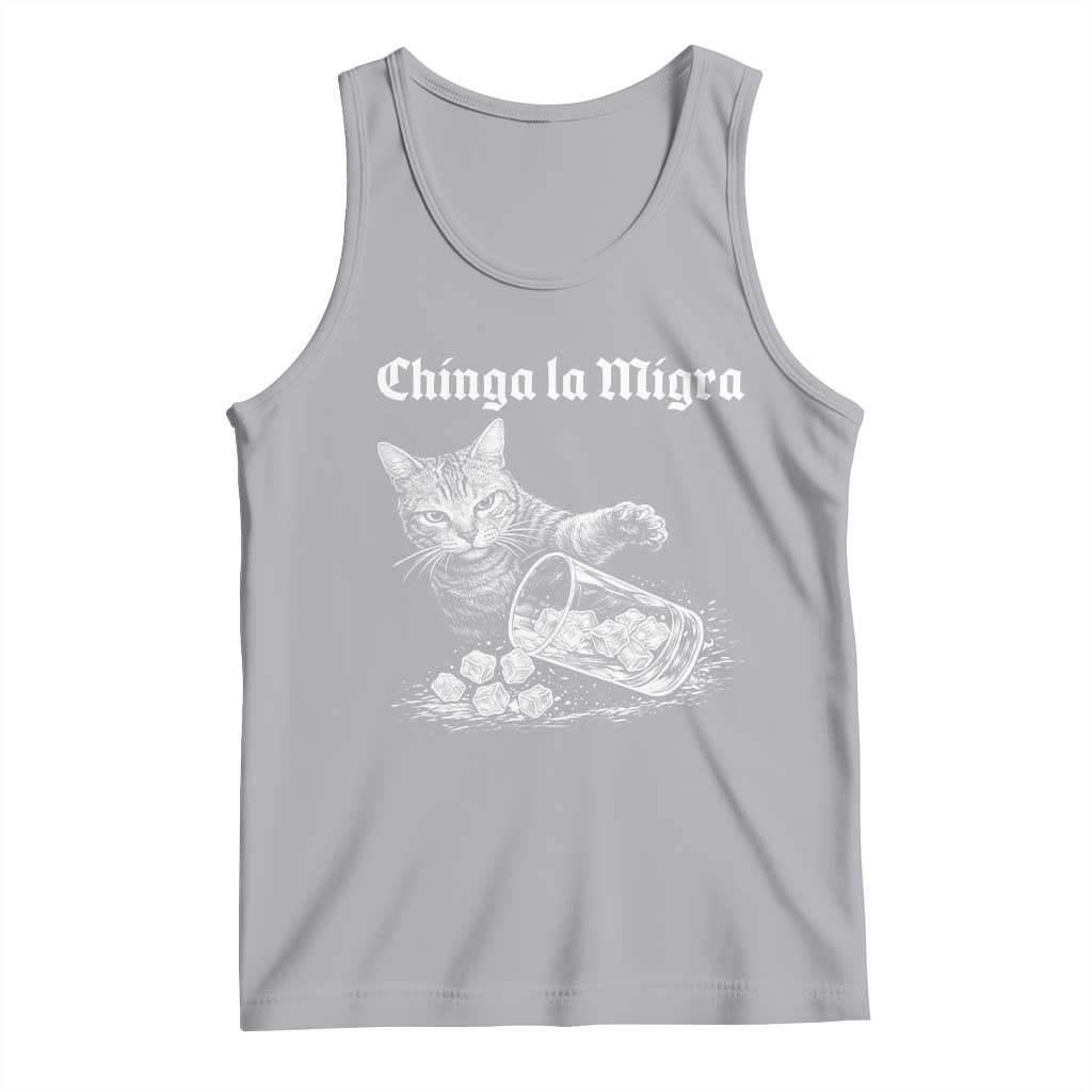 Funny Cat Anti ICE Meme Tank Top TS14 Athletic Heather Print Your Wear