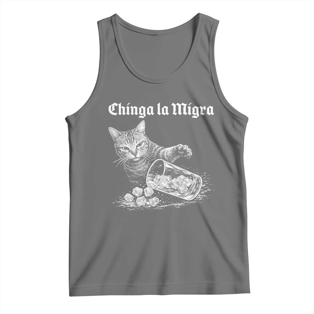Funny Cat Anti ICE Meme Tank Top TS14 Black Heather Print Your Wear