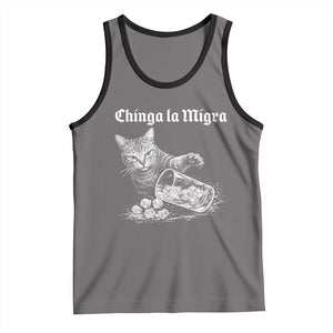 Funny Cat Anti ICE Meme Tank Top TS14 Deep Heather Black Print Your Wear