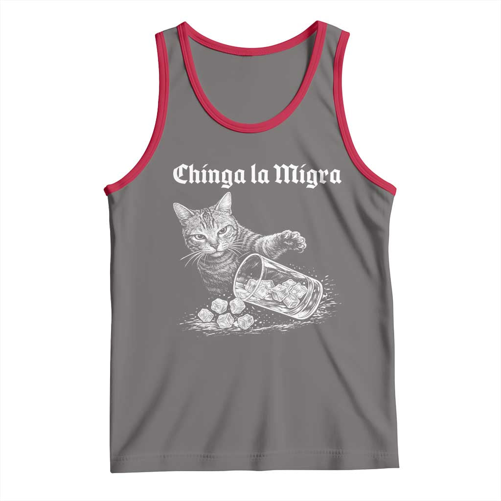 Funny Cat Anti ICE Meme Tank Top TS14 Deep Heather Red Print Your Wear