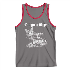Funny Cat Anti ICE Meme Tank Top TS14 Deep Heather Red Print Your Wear