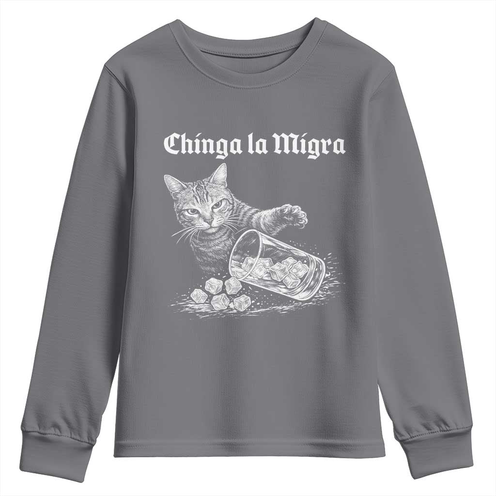 Funny Cat Anti ICE Meme Youth Sweatshirt TS14 Charcoal Print Your Wear