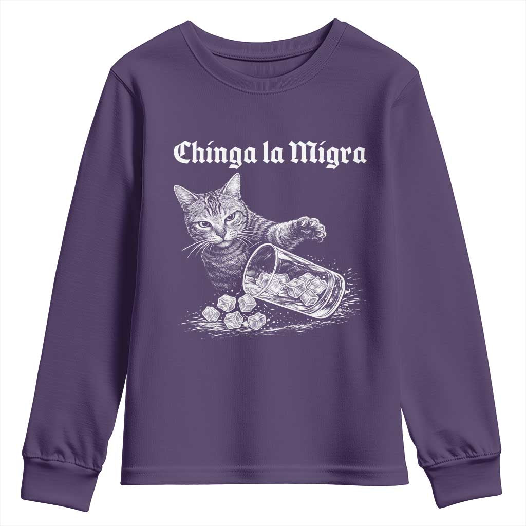 Funny Cat Anti ICE Meme Youth Sweatshirt TS14 Purple Print Your Wear