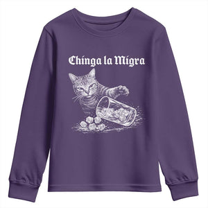 Funny Cat Anti ICE Meme Youth Sweatshirt TS14 Purple Print Your Wear