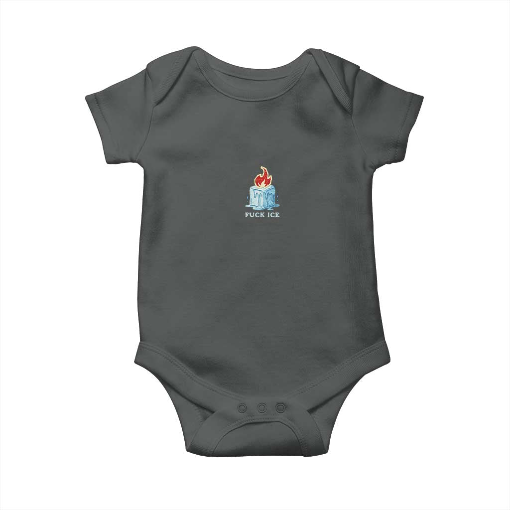 Fck Ice Baby Onesie Anti ICE Immigration Deportation Human Rights Protest TS14 Dark Heather Print Your Wear