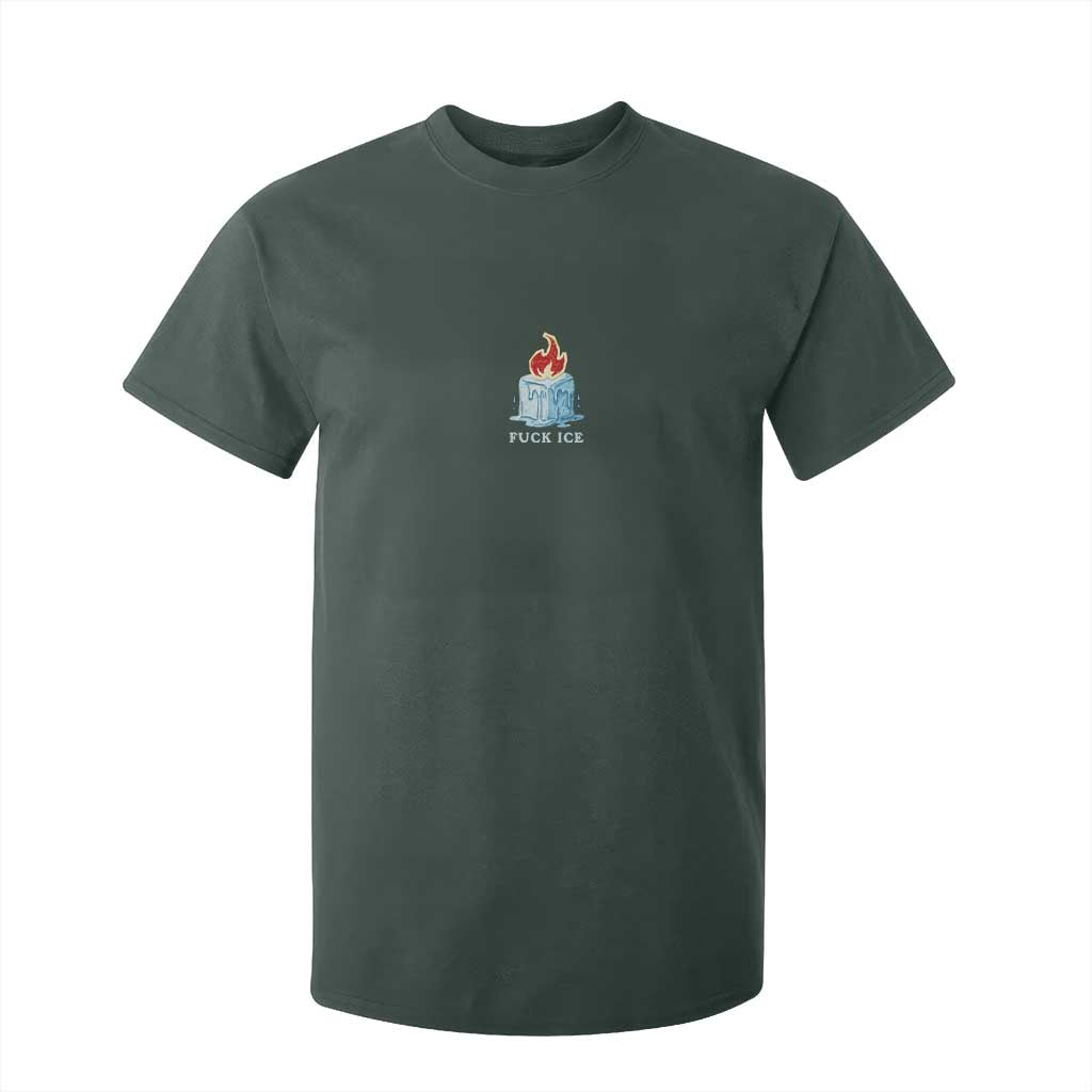 Fck Ice T Shirt For Kid Anti ICE Immigration Deportation Human Rights Protest TS14 Dark Forest Green Print Your Wear