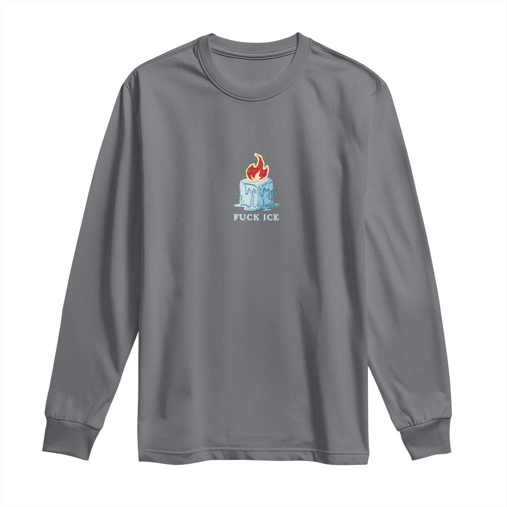 Fck Ice Long Sleeve Shirt Anti ICE Immigration Deportation Human Rights Protest TS14 Charcoal Print Your Wear