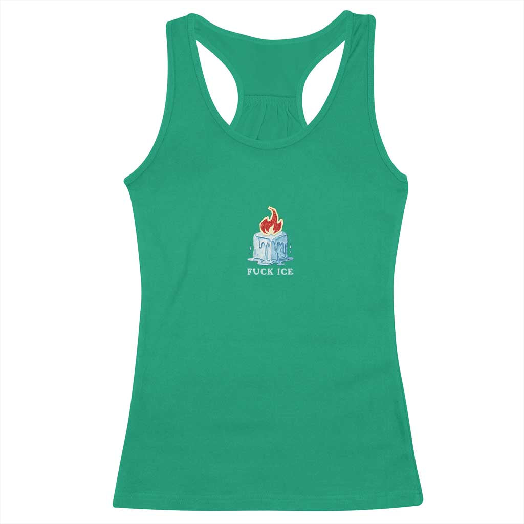 Fck Ice Racerback Tank Top Anti ICE Immigration Deportation Human Rights Protest TS14 Irish Green Print Your Wear