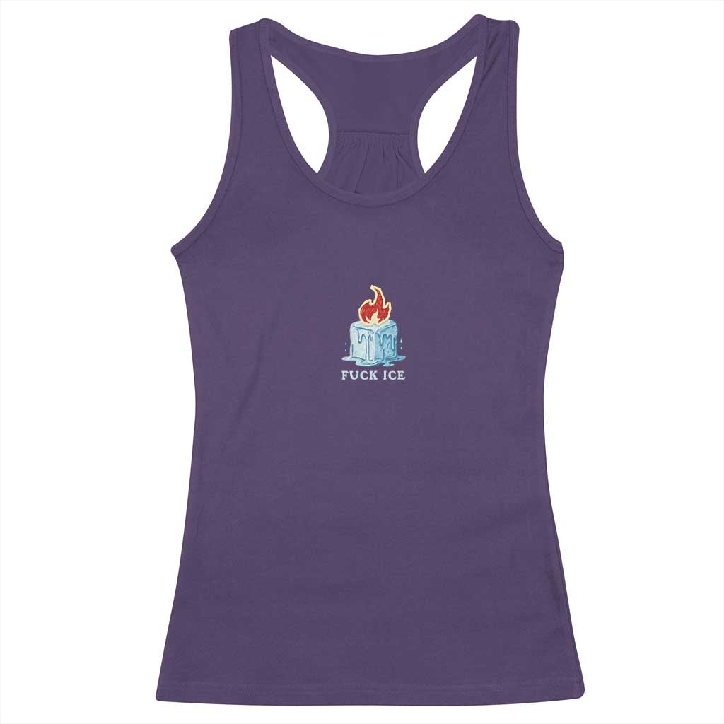 Fck Ice Racerback Tank Top Anti ICE Immigration Deportation Human Rights Protest TS14 Purple Print Your Wear